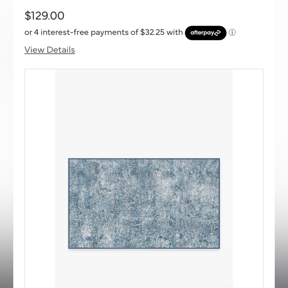 Ruggable blue washable rug 5’ by 3’